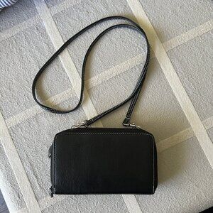 Black 4" x 7" Shoulder Purse-Wallet